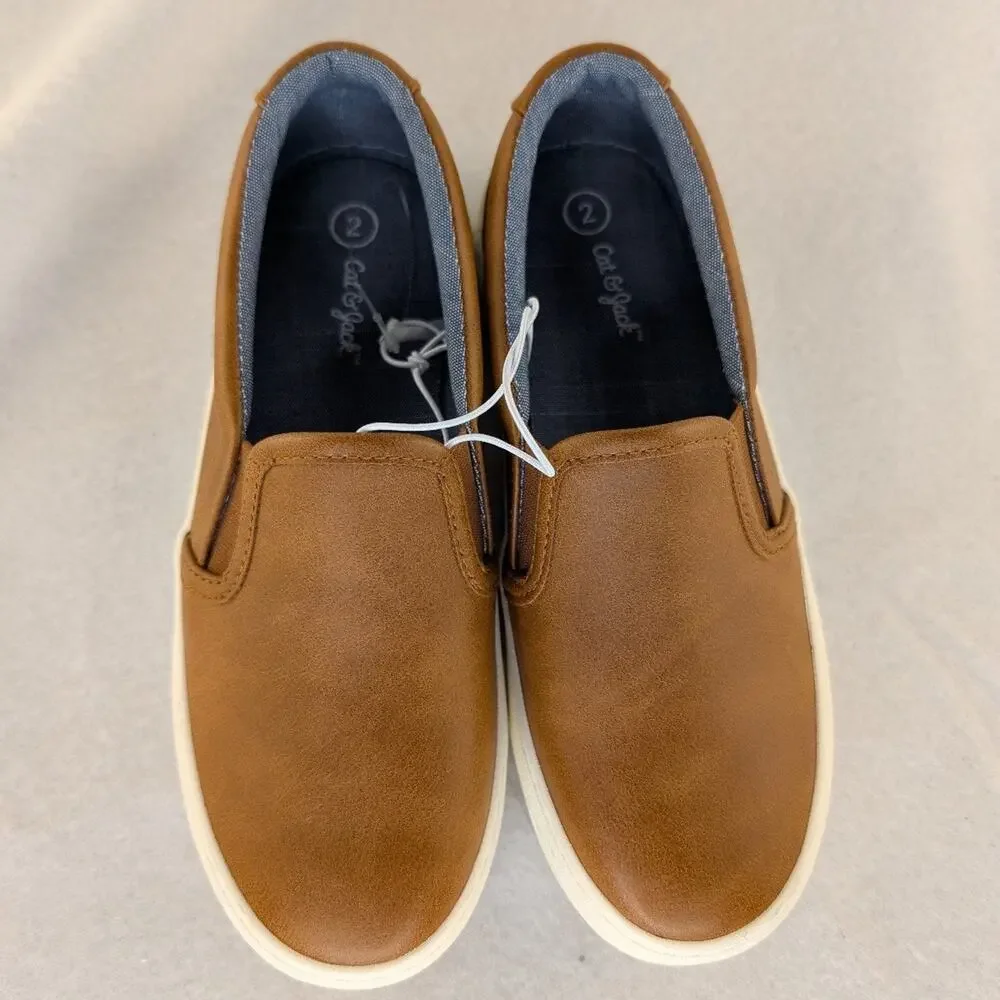 Kids' Rune Slip-On Sneakers - Cat & Jack™ Cognac Size 2 - Picture 2 of 8